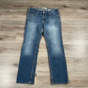 Ariat Women's R.E.A.L. Denim Jeans Mid Rise Straight Leg Western 33R Blue